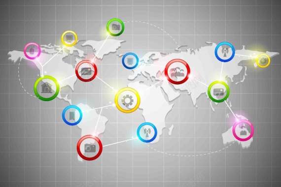 世界地图社交网络链接世界地球村海报背景背景