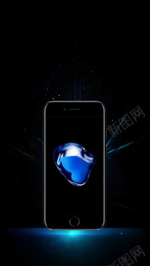 科技感苹果8手机预售PSD分层H5背景