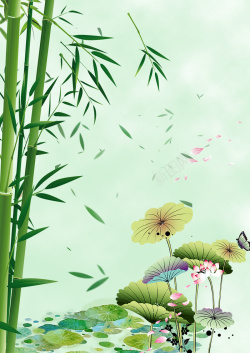 天然竹子清新自然夏季大暑背景高清图片
