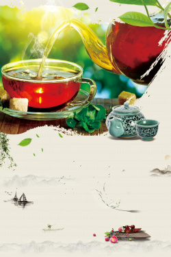 乌龙茶宣传素材茶叶绿茶茶海报背景高清图片