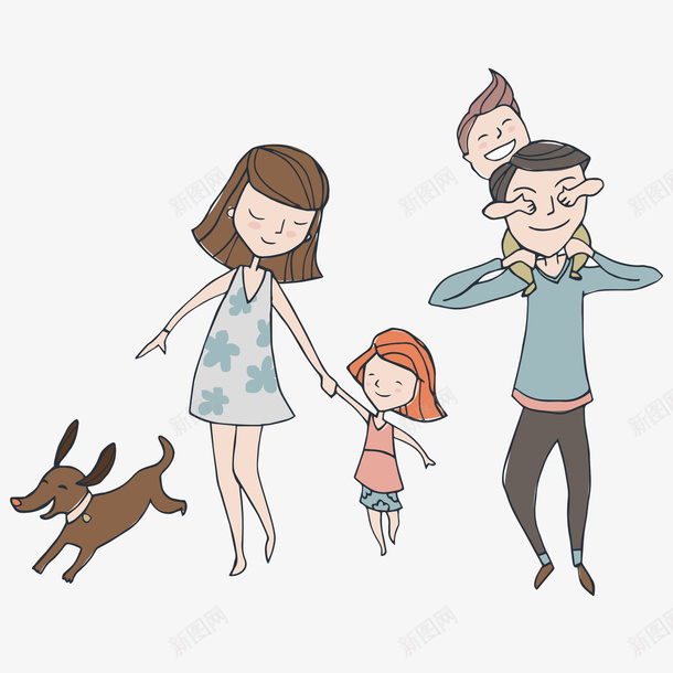 幸福一家人PNG下载png免抠素材_新图网 https://ixintu.com 幸福 一家人 卡通人物 人物介绍 矢量人物 人物插画