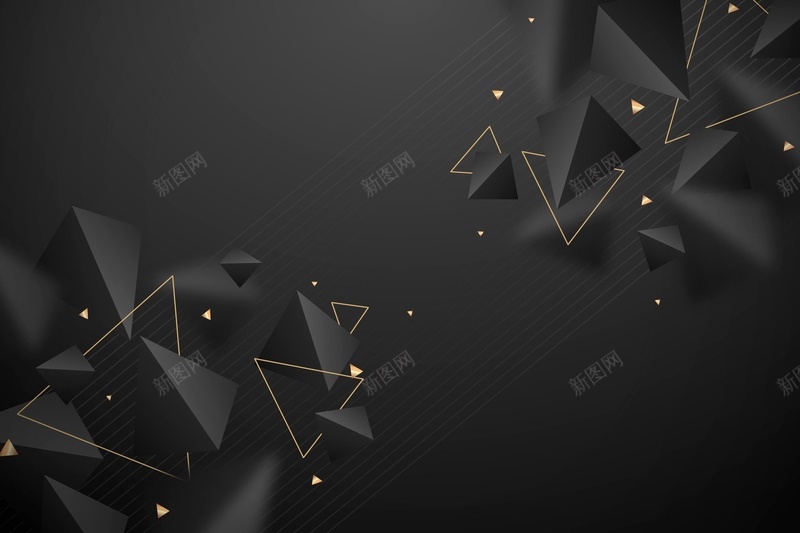 多边形黑色质感高端背景eps设计背景_新图网 https://ixintu.com 多边形 黑色质感 高端背景 黑金背景