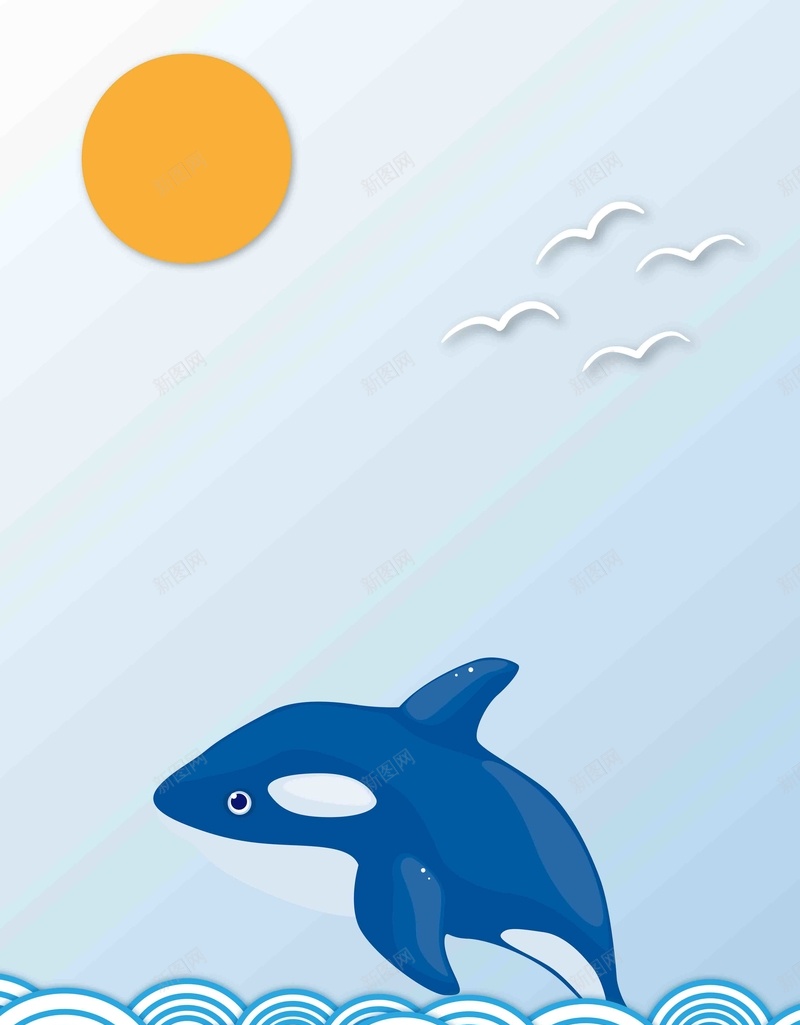 海洋鱼类简约宣传卡通jpg设计背景_新图网 https://ixintu.com 卡通 宣传 海洋 简约 鱼类 推广 活动 蓝色 手绘 插画