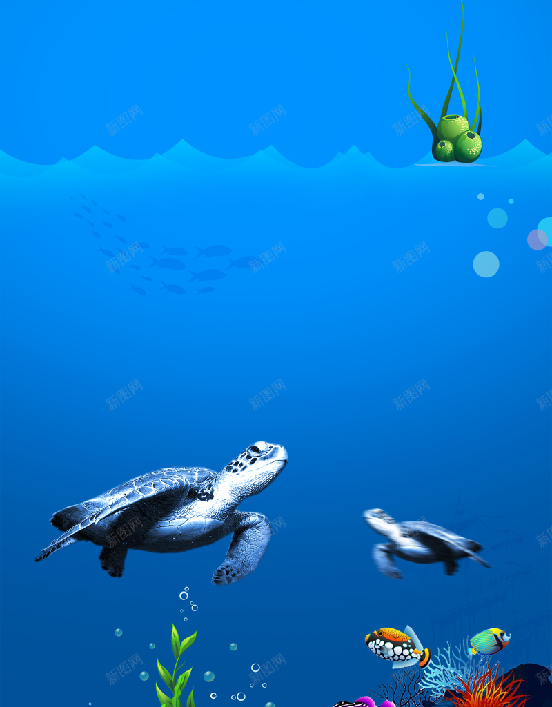 海底世界海报背景psd设计背景_新图网 https://ixintu.com 海底 世界 海报 背景 宣传 卡通 文艺 海洋 生物