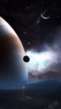 黑色科幻宇宙空间H5背景背景