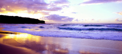 日出沙滩朝霞海边海景背景高清图片
