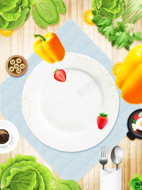 美食果蔬水果创意广告盘子背景素材背景