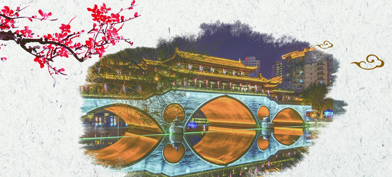 成都旅游bannerpsd设计背景_新图网 https://ixintu.com 成都 建筑 梅花 简约 旅游宣传单 淘宝 旅游景点 旅游画报 旅游攻略