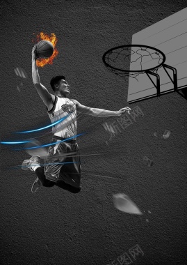 复古篮球海报设计背景模板背景