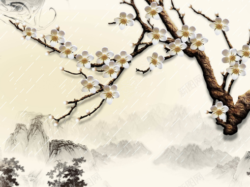 电视墙玄关中式背景素材背景