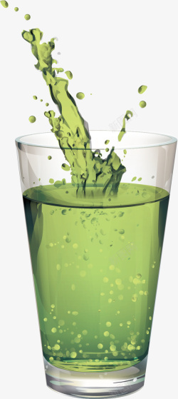 矢量水杯绿色水特效素材