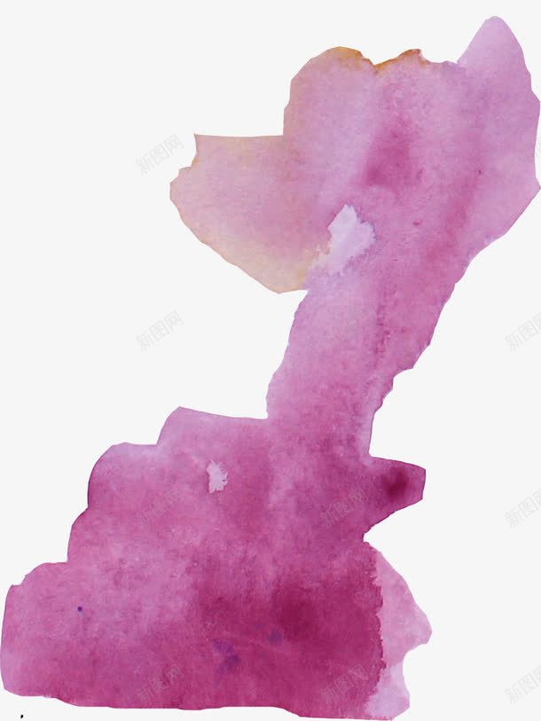 水彩墨迹png免抠素材_新图网 https://ixintu.com 水彩 水痕 水彩笔刷效果 紫色