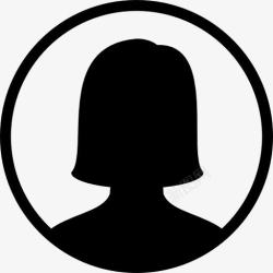 苹果iOS7线条黑色女头像图标素材