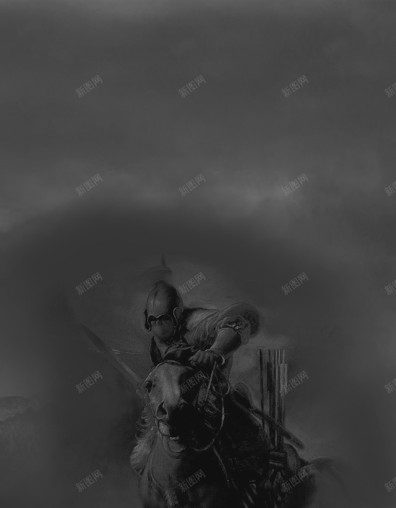 黑色背景上的骑马的人jpg设计背景_新图网 https://ixintu.com 将军 士兵 骑马 黑色背景 军令状 军事 大气 磅礴 建军
