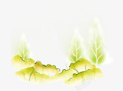 创意手绘水彩森林树木造型效果素材