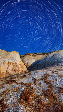 岩石星空星轨背景背景