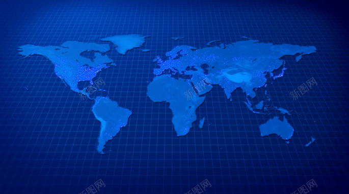 地图蓝色科技背景背景