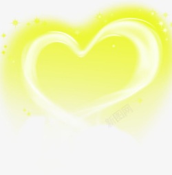创意合成黄色的爱心水彩效果素材