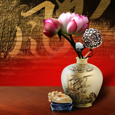 中国风陶瓷背景背景