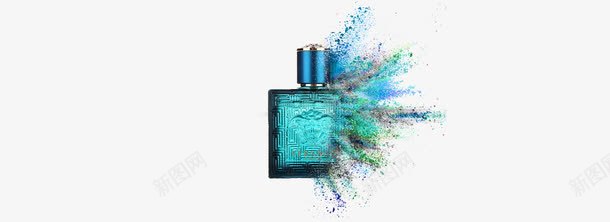 蓝色的香水瓶特效png免抠素材_新图网 https://ixintu.com 特效 蓝色 香水瓶 PNG