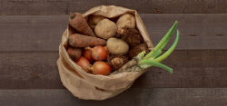 食物纸袋美味蔬菜背景高清图片
