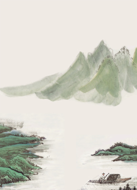 中国风山水印象背景背景