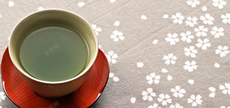 日本清新文艺抹茶传统文化背景背景