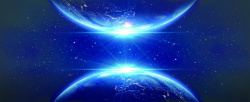 科幻月球淘宝科技科幻蓝色背景banner高清图片