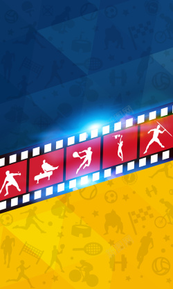 五环标志电影院奥运海报背景素材高清图片
