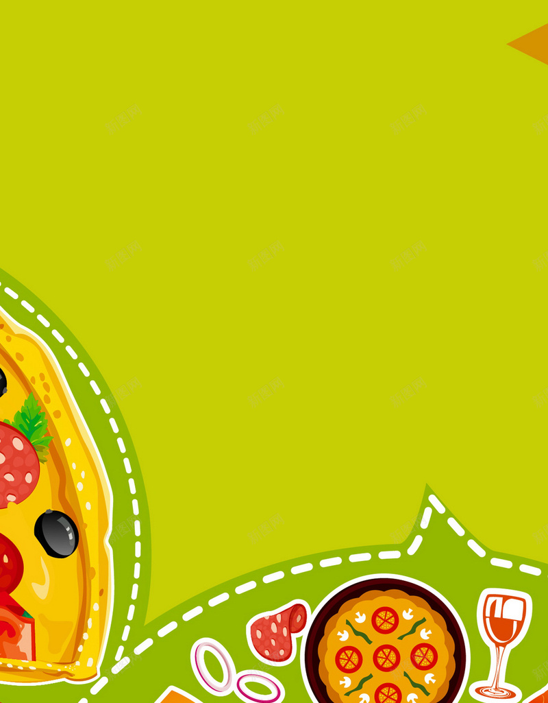 美食食品背景jpg设计背景_新图网 https://ixintu.com 手机背景 披萨 美食 食品 黄色 APP背景 H5背景 H5 h5 扁平 渐变 几何