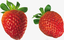 两颗草莓草莓水果高清图片高清图片