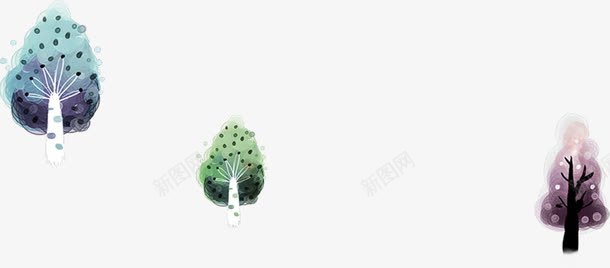 创意手绘水彩森林大树效果png免抠素材_新图网 https://ixintu.com 创意 水彩 森林 大树 效果