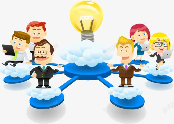 矢量云计算和灯泡png免抠素材_新图网 https://ixintu.com 科技人物 图标元素 云计算 灯泡 免费PNG AI矢量素材
