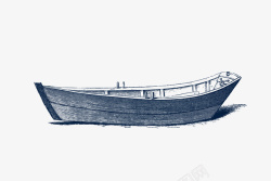 卡通矢量小船复古线条绘画交通工具高清图片
