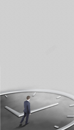 时钟商务人士矢量简约时钟商务人士海报背景高清图片