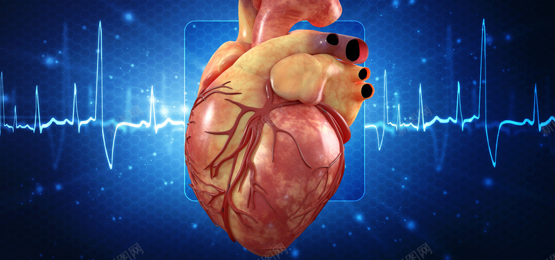 心脏科技商务医疗蓝色海报背景背景