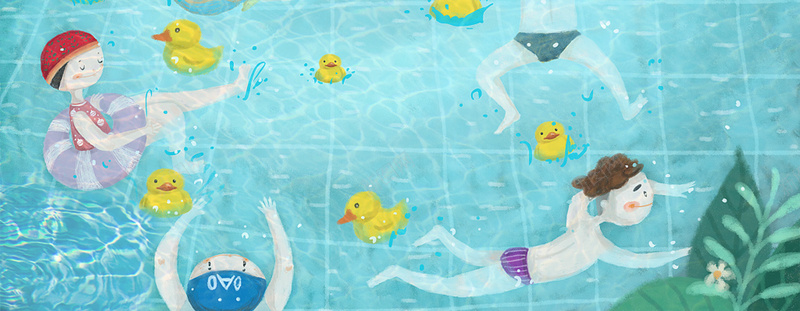 暑假游泳班训练文艺波光粼粼蓝色背景背景