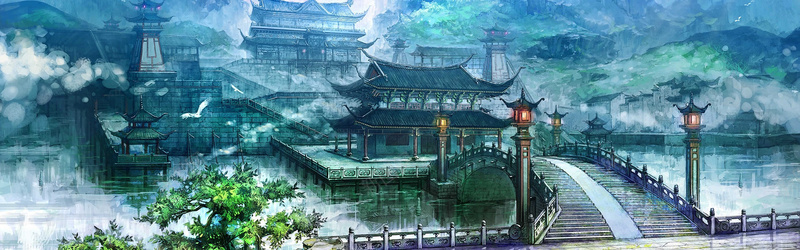 手绘背景jpg设计背景_新图网 https://ixintu.com 手绘背景 色彩 树木 花草 古建筑 海报banner 中国风