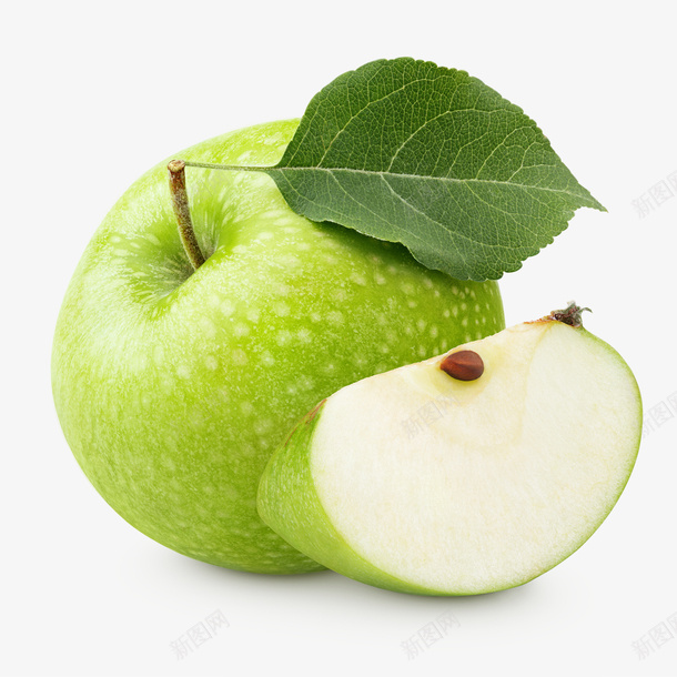 苹果切开叶子两个png免抠素材_新图网 https://ixintu.com 苹果 切开 叶子 两个