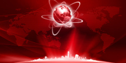 红色世界地图红色大气世界地图海报背景高清图片