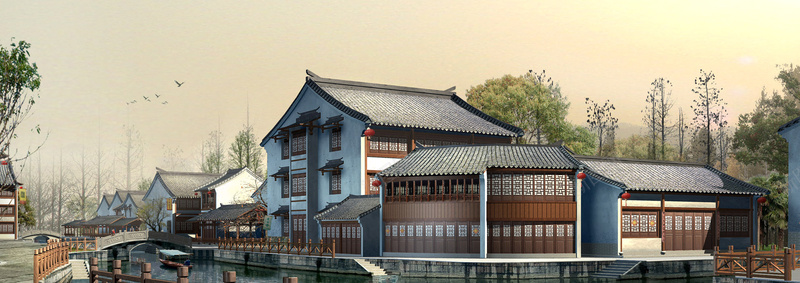 中国建筑banner创意设计背景