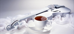 红茶高清图片素材清新文艺欧式白色小提琴高雅下午茶高清图片