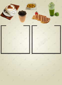 抹茶雨露饼奶茶店宣传单菜单背景素材高清图片