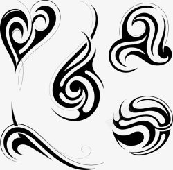 刺青logo黑色的精美花纹纹身刺青矢量图高清图片