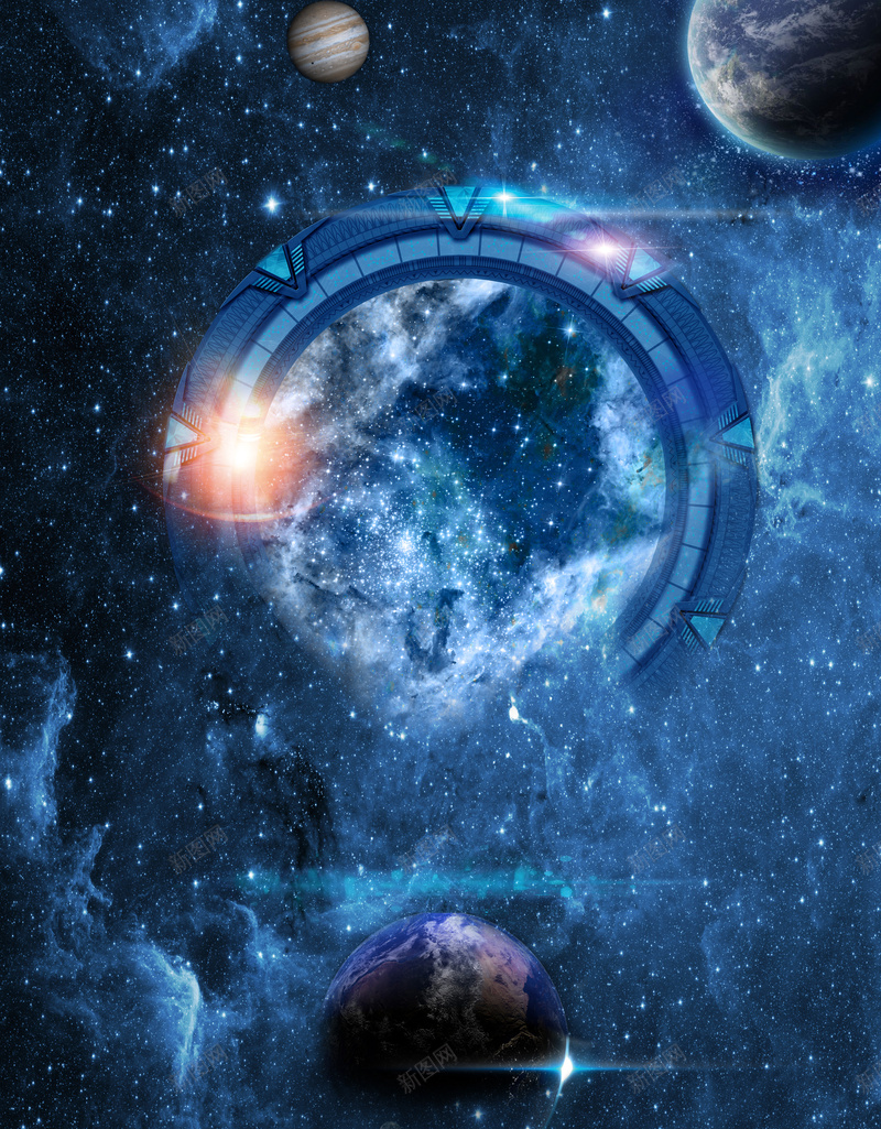 炫酷夜空科幻海报psd设计背景_新图网 https://ixintu.com 夜晚 大气 星空 炫酷 科幻 星云 星海 星际 科技 商务