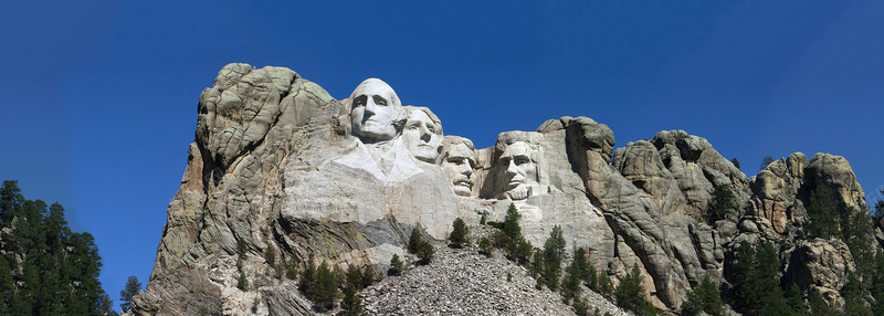 美国总统雕像山海报背景背景