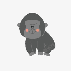 小猩猩矢量卡通手绘可爱小猩猩免抠图P高清图片