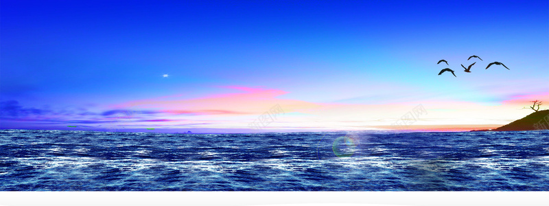 大气辉煌海洋banner背景jpg设计背景_新图网 https://ixintu.com 大气 海洋 海平线 天空 海报banner
