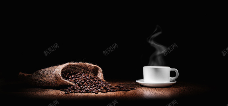 咖啡背景jpg设计背景_新图网 https://ixintu.com 海报banner 咖啡豆 咖啡 大气 黑色