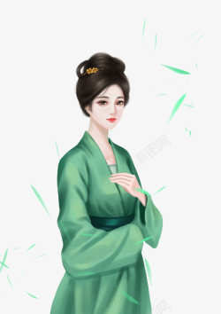 绿色古装美女素材